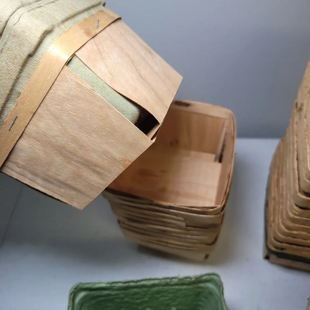 Mixed‎ Lot of Small Berry Baskets Wood Pulp Cardboard Farm Stand Containers